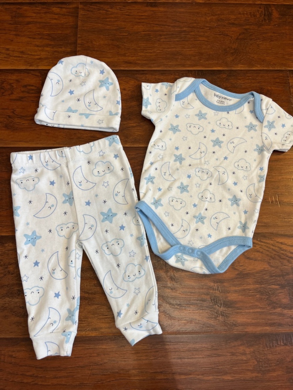 ⭐️⭐️ PICK 5 / $20 Baby Views Blue Cloud & Moon Bodysuit  & Pant Set 3-6M